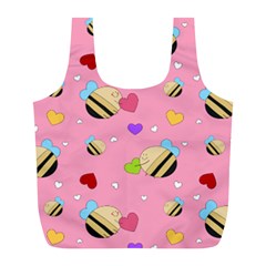 Bee Mine Valentine Full Print Recycle Bags (l)  by Bigfootshirtshop