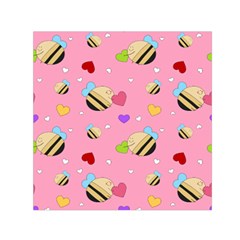 Bee Mine Valentine Small Satin Scarf (square) by Bigfootshirtshop