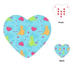 Dinosaur Love Pattern Playing Cards (heart)  by Bigfootshirtshop