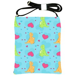 Dinosaur Love Pattern Shoulder Sling Bags by Bigfootshirtshop