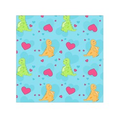 Dinosaur Love Pattern Small Satin Scarf (square) by Bigfootshirtshop