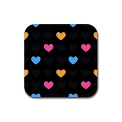 Emo Heart Pattern Rubber Coaster (square) 