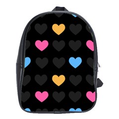 Emo Heart Pattern School Bag (large) by Bigfootshirtshop