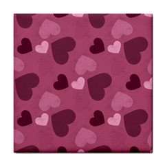Mauve Valentine Heart Pattern Tile Coasters by Bigfootshirtshop
