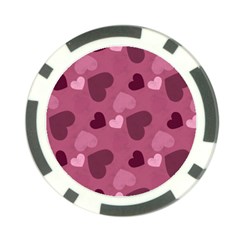 Mauve Valentine Heart Pattern Poker Chip Card Guard by Bigfootshirtshop