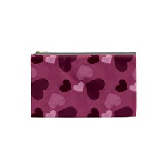 Mauve Valentine Heart Pattern Cosmetic Bag (small) 
