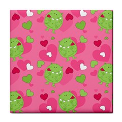 Monster Love Pattern Tile Coasters by Bigfootshirtshop