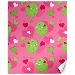 Monster Love Pattern Canvas 11  X 14   by Bigfootshirtshop