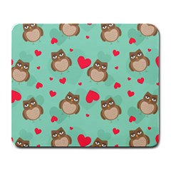 Owl Valentine s Day Pattern Large Mousepads by Bigfootshirtshop