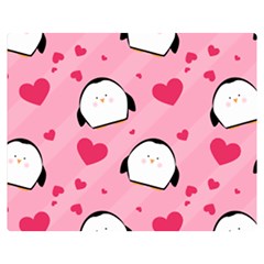 Penguin Love Pattern Double Sided Flano Blanket (medium)  by Bigfootshirtshop