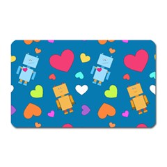 Robot Love Pattern Magnet (rectangular) by Bigfootshirtshop