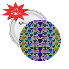 Love In Eternity Is Sweet As Candy Pop Art 2 25  Buttons (10 Pack)  by pepitasart