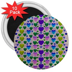 Love In Eternity Is Sweet As Candy Pop Art 3  Magnets (10 Pack)  by pepitasart