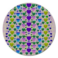 Love In Eternity Is Sweet As Candy Pop Art Magnet 5  (round) by pepitasart