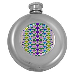 Love In Eternity Is Sweet As Candy Pop Art Round Hip Flask (5 Oz) by pepitasart