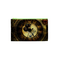 Wonderful Steampunk Desisgn, Clocks And Gears Cosmetic Bag (xs) by FantasyWorld7