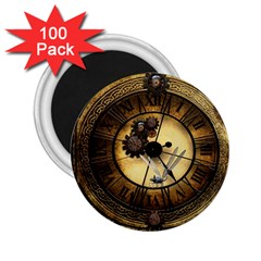 Wonderful Steampunk Desisgn, Clocks And Gears 2 25  Magnets (100 Pack)  by FantasyWorld7