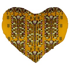 Rain Showers In The Rain Forest Of Bloom And Decorative Liana Large 19  Premium Flano Heart Shape Cushions by pepitasart