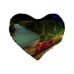 Canadian Railroad Freight Train Standard 16  Premium Flano Heart Shape Cushions by Bigfootshirtshop