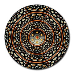 Dark Metal And Jewels Round Mousepads by linceazul