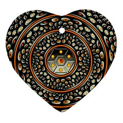 Dark Metal And Jewels Heart Ornament (two Sides) by linceazul