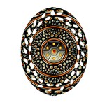 Dark Metal And Jewels Oval Filigree Ornament (Two Sides) Back