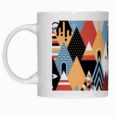 Abstract Diamond Pattern White Mugs by Bigfootshirtshop