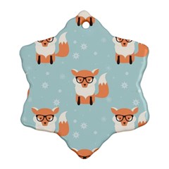 Cute Fox Pattern Ornament (snowflake) by Bigfootshirtshop