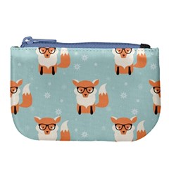 Cute Fox Pattern Large Coin Purse by Bigfootshirtshop