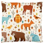 Woodland Friends Pattern Large Cushion Case (One Side) Front