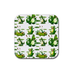 Crocodiles In The Pond Rubber Coaster (square) 