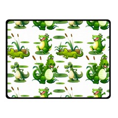 Crocodiles In The Pond Double Sided Fleece Blanket (small)  by Bigfootshirtshop