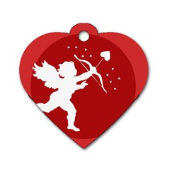 Cupid Bow Love Valentine Angel Dog Tag Heart (one Side) by Celenk