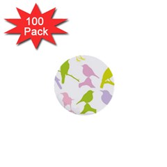 Birds Colourful Background 1  Mini Buttons (100 Pack)  by Celenk