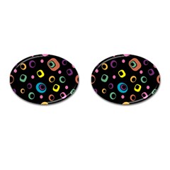 Abstract Background Retro 60s 70s Cufflinks (oval) by Celenk