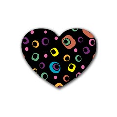 Abstract Background Retro 60s 70s Rubber Coaster (heart)  by Celenk