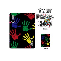 Handprints Hand Print Colourful Playing Cards 54 (mini)  by Celenk