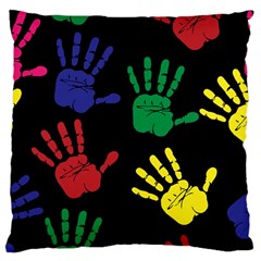 Handprints Hand Print Colourful Large Cushion Case (one Side) by Celenk