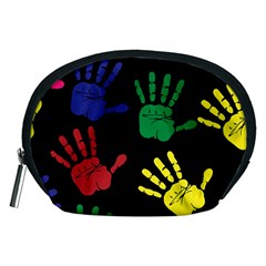 Handprints Hand Print Colourful Accessory Pouches (medium)  by Celenk