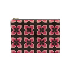 Floral Retro Abstract Flowers Cosmetic Bag (medium)  by Celenk