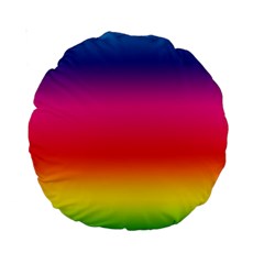 Spectrum Background Rainbow Color Standard 15  Premium Round Cushions