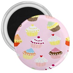 Cupcakes Wallpaper Paper Background 3  Magnets by Celenk