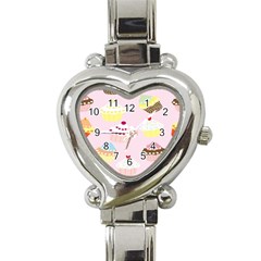 Cupcakes Wallpaper Paper Background Heart Italian Charm Watch by Celenk