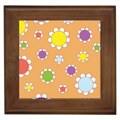 Floral Flowers Retro 1960s 60s Framed Tiles by Celenk