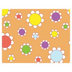 Floral Flowers Retro 1960s 60s Double Sided Flano Blanket (medium)  by Celenk