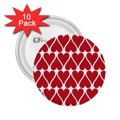 Hearts Pattern Seamless Red Love 2.25  Buttons (10 pack) 