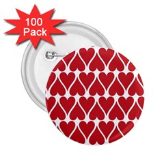 Hearts Pattern Seamless Red Love 2.25  Buttons (100 pack) 