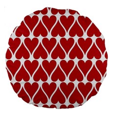 Hearts Pattern Seamless Red Love Large 18  Premium Round Cushions