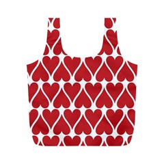 Hearts Pattern Seamless Red Love Full Print Recycle Bags (M) 