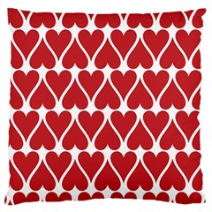 Hearts Pattern Seamless Red Love Standard Flano Cushion Case (One Side)